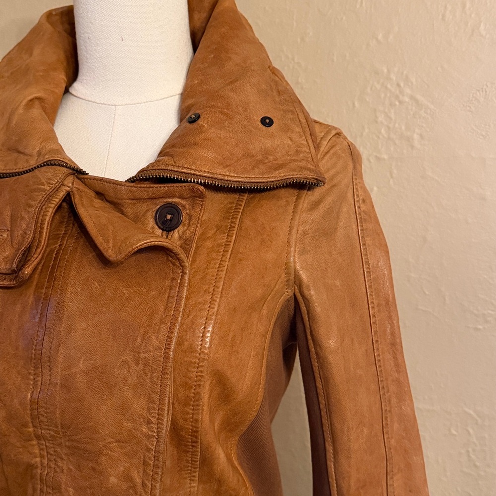 NICHOLAS K Brock Leather Jacket Medium Brown - Picture 5 of 17